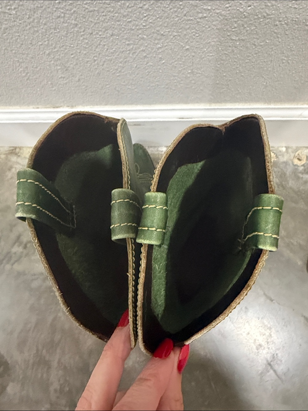 Genuine Green Leather Western Boots - Picture 4 of 7